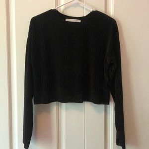 cropped velvet top